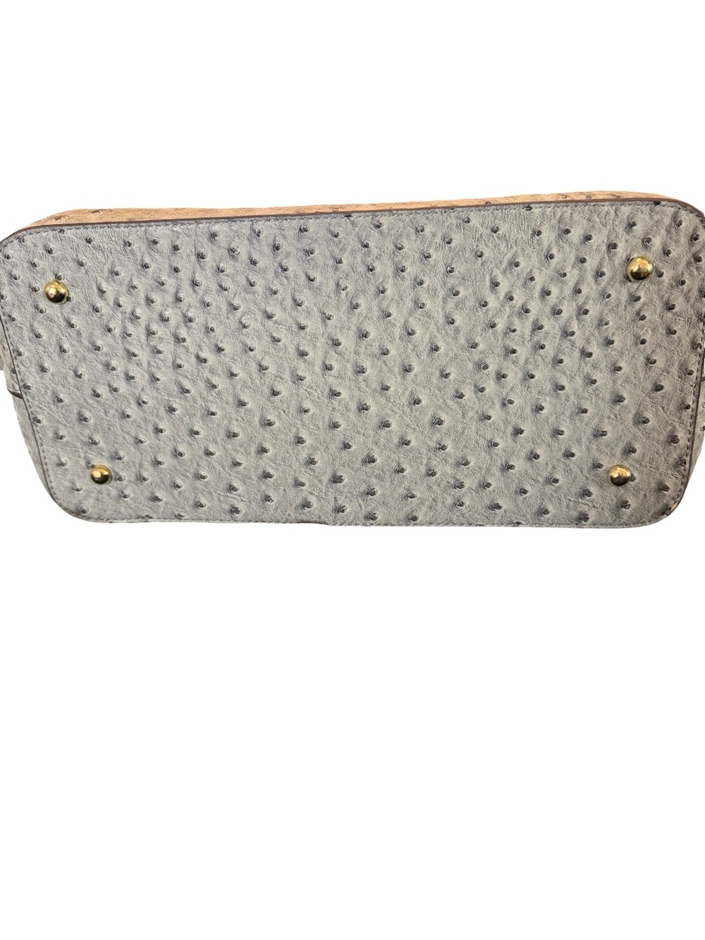 Gabriella Rocha Grey Faux Ostrich-Texture Dual Top With Gold Hardware - Picture 9 of 10